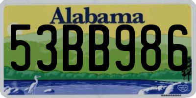AL license plate 53BB986