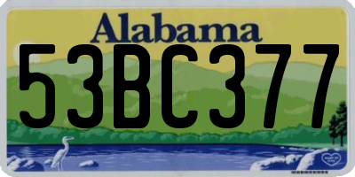 AL license plate 53BC377