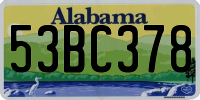 AL license plate 53BC378