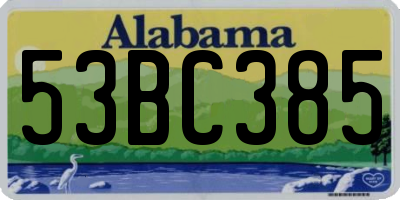 AL license plate 53BC385