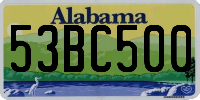 AL license plate 53BC500