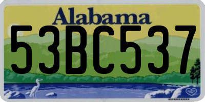 AL license plate 53BC537