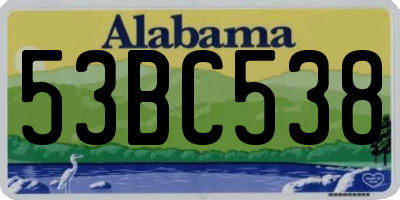 AL license plate 53BC538