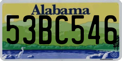 AL license plate 53BC546