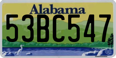 AL license plate 53BC547