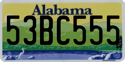 AL license plate 53BC555