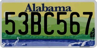 AL license plate 53BC567