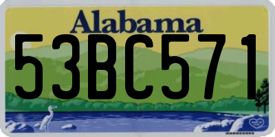 AL license plate 53BC571