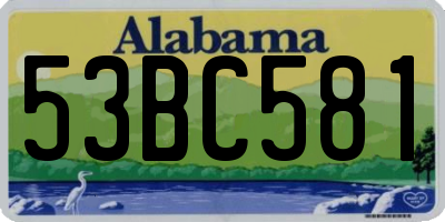 AL license plate 53BC581