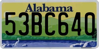 AL license plate 53BC640