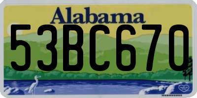 AL license plate 53BC670