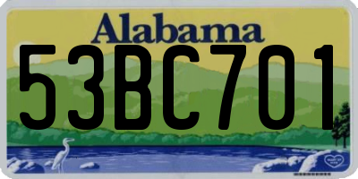 AL license plate 53BC701