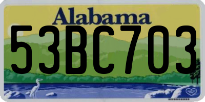 AL license plate 53BC703