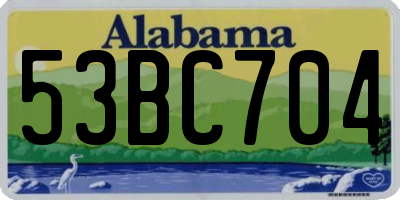 AL license plate 53BC704