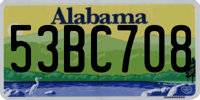 AL license plate 53BC708