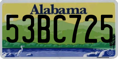 AL license plate 53BC725
