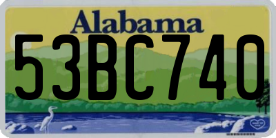 AL license plate 53BC740