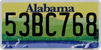 AL license plate 53BC768