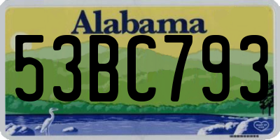 AL license plate 53BC793