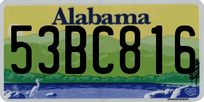 AL license plate 53BC816