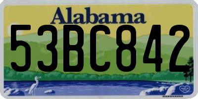 AL license plate 53BC842