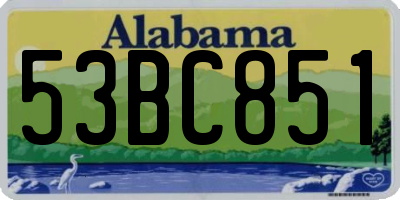 AL license plate 53BC851