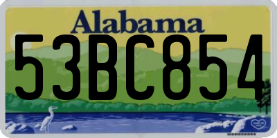 AL license plate 53BC854