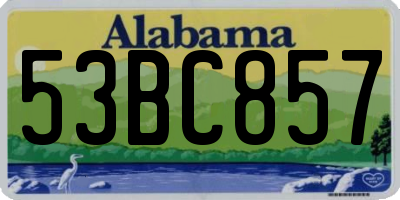 AL license plate 53BC857
