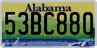 AL license plate 53BC880