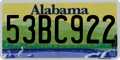 AL license plate 53BC922