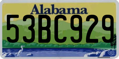 AL license plate 53BC929