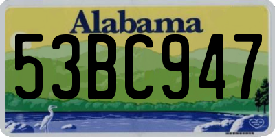 AL license plate 53BC947