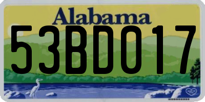AL license plate 53BD017