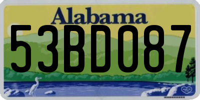 AL license plate 53BD087