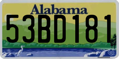 AL license plate 53BD181