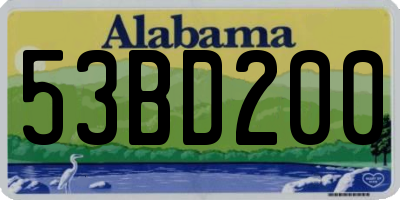 AL license plate 53BD200