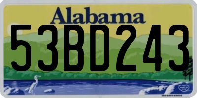 AL license plate 53BD243