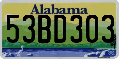 AL license plate 53BD303