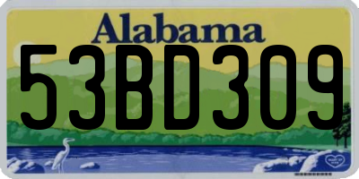 AL license plate 53BD309