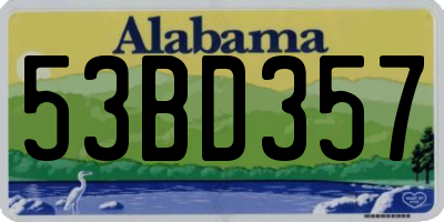 AL license plate 53BD357