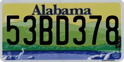 AL license plate 53BD378