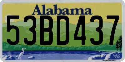 AL license plate 53BD437