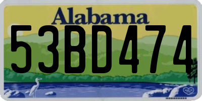 AL license plate 53BD474