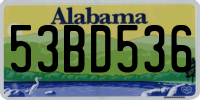 AL license plate 53BD536