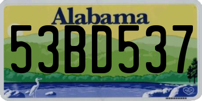 AL license plate 53BD537