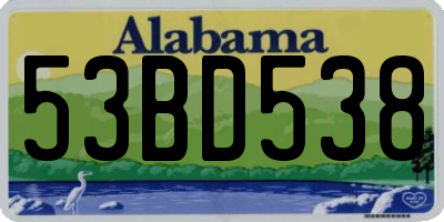 AL license plate 53BD538