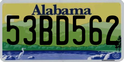 AL license plate 53BD562