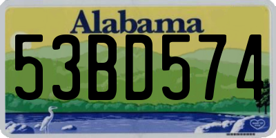 AL license plate 53BD574