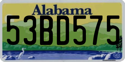 AL license plate 53BD575