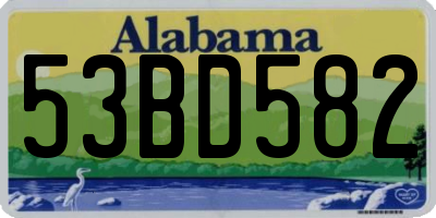 AL license plate 53BD582